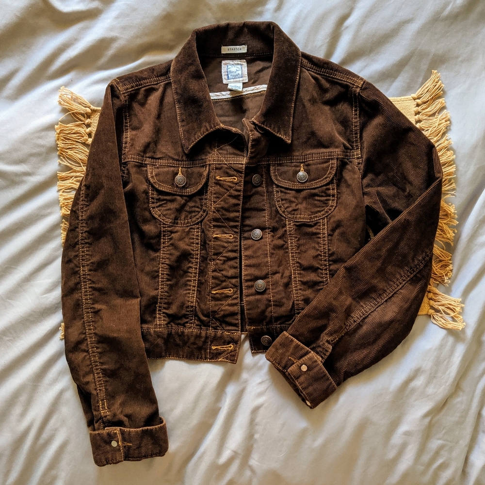 Brown Old Navy corduroy crop jacket